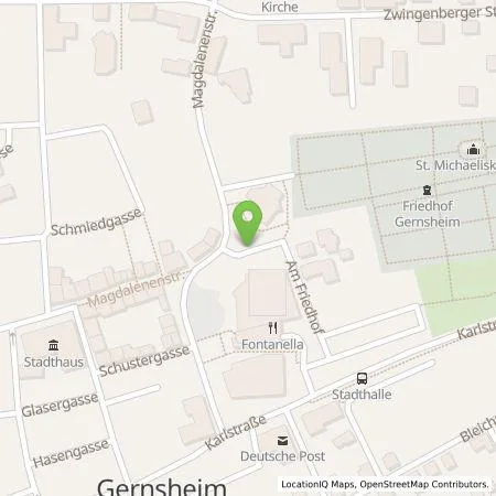 Standortübersicht der Tankstelle EWR AG in 64579 Gernsheim