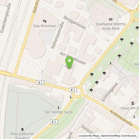 Standortübersicht der Tankstelle EWR AG in 67547 Worms