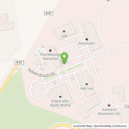 Standortübersicht der Tankstelle EWR AG in 67590 Monsheim