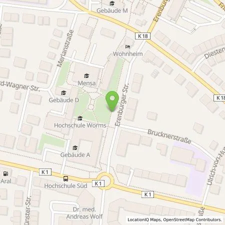 Standortübersicht der Tankstelle EWR AG in 67549 Worms