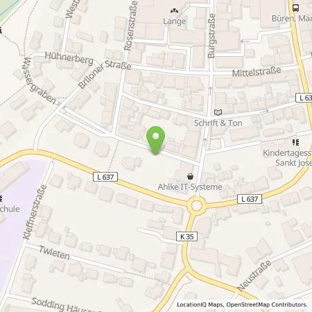 Standortübersicht der Tankstelle Westenergie Metering GmbH in 33142 Büren