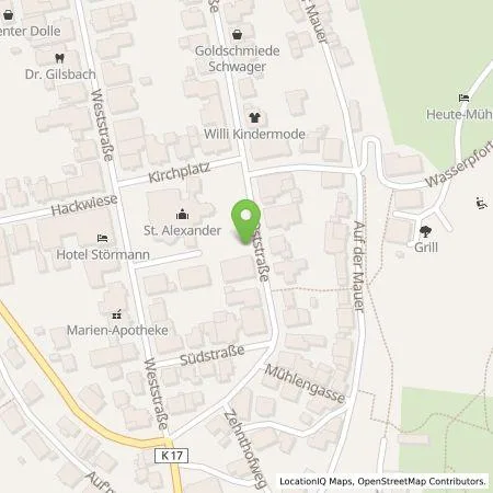 Standortübersicht der Tankstelle Westenergie Metering GmbH in 57392 Schmallenberg