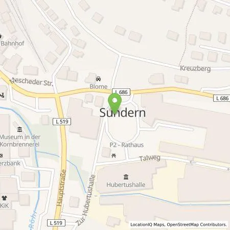 Standortübersicht der Tankstelle Westenergie Metering GmbH in 59846 Sundern (Sauerland)