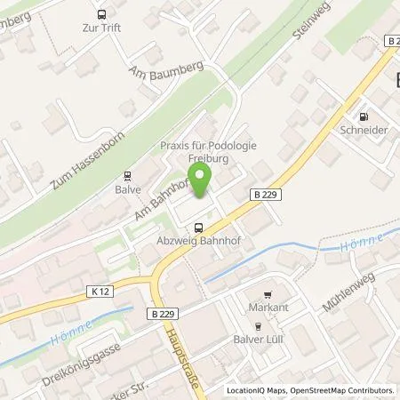 Standortübersicht der Tankstelle Westenergie Metering GmbH in 58802 Balve