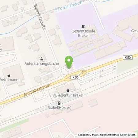 Standortübersicht der Tankstelle Westenergie Metering GmbH in 33034 Brakel