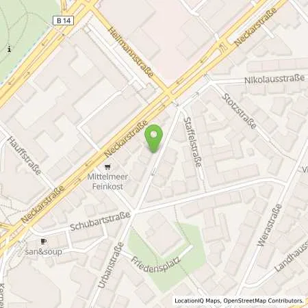 Standortübersicht der Tankstelle EnBW mobility+ AG und Co.KG in 70190 Stuttgart