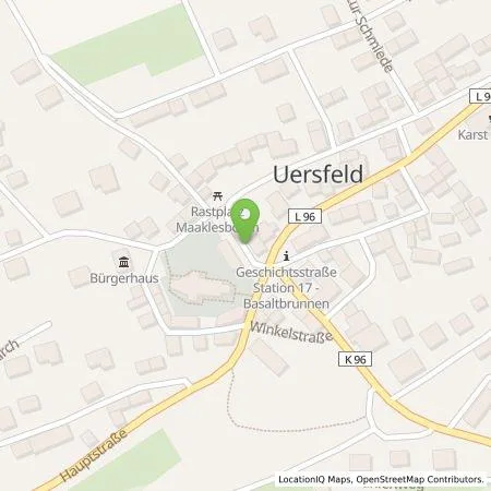 Standortübersicht der Tankstelle Westenergie Metering GmbH in 56767 Uersfeld