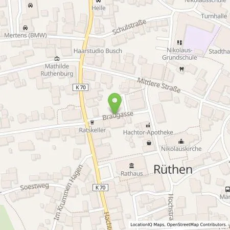Standortübersicht der Tankstelle Westenergie Metering GmbH in 59602 Rüthen
