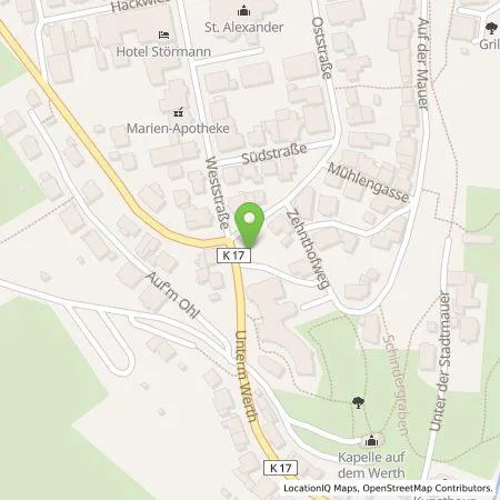 Standortübersicht der Tankstelle Westenergie Metering GmbH in 57392 Schmallenberg