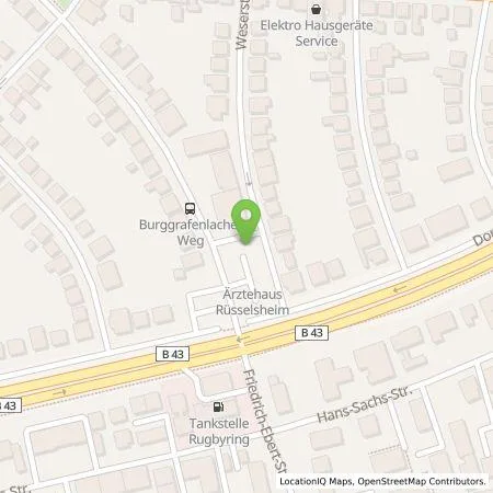 Standortübersicht der Tankstelle Stadtwerke Rüsselsheim GmbH in 65428 Rüsselsheim am Main