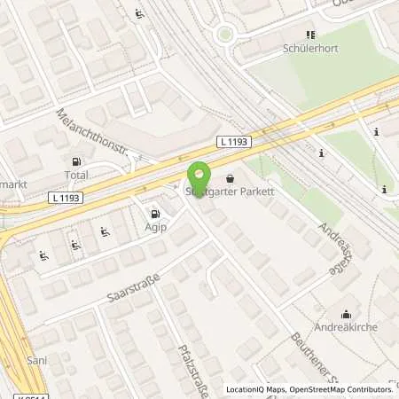 Standortübersicht der Tankstelle EnBW mobility+ AG und Co.KG in 70374 Stuttgart