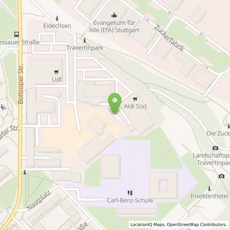 Standortübersicht der Tankstelle ALDI SÜD in 70376 Stuttgart