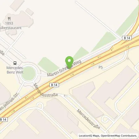 Standortübersicht der Tankstelle Mercedes-Benz AG in 70327 Stuttgart