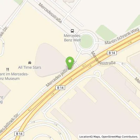 Standortübersicht der Tankstelle Mercedes-Benz AG in 70327 Stuttgart