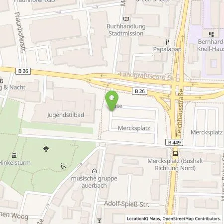 Standortübersicht der Tankstelle Entega Plus GmbH in 64283 Darmstadt