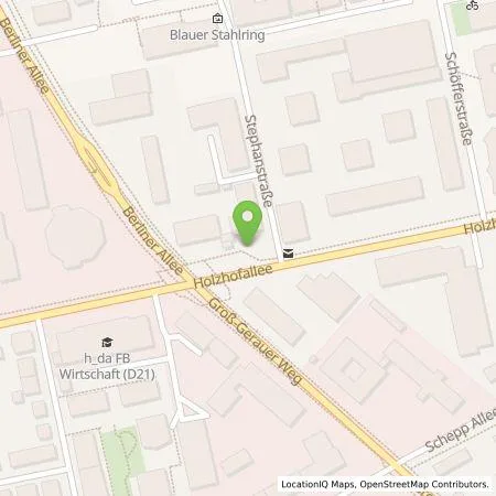 Standortübersicht der Tankstelle Entega Plus GmbH in 64295 Darmstadt