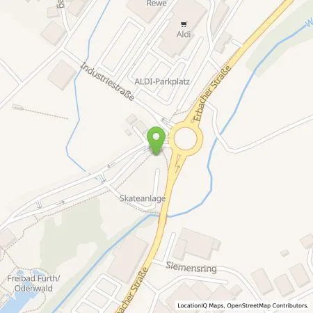 Standortübersicht der Tankstelle Entega Plus GmbH in 64658 Fürth