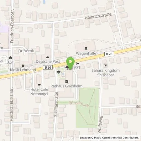 Standortübersicht der Tankstelle Entega Plus GmbH in 64347 Griesheim