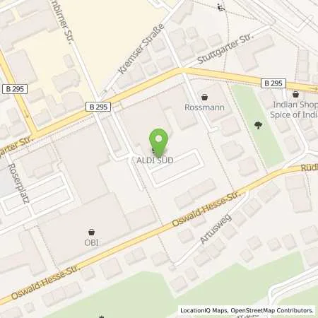 Standortübersicht der Tankstelle ALDI SÜD in 70469 Stuttgart