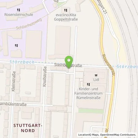 Standortübersicht der Tankstelle Stadtwerke Stuttgart GmbH in 70191 Stuttgart