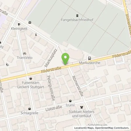 Standortübersicht der Tankstelle Stadtwerke Stuttgart GmbH in 70180 Stuttgart