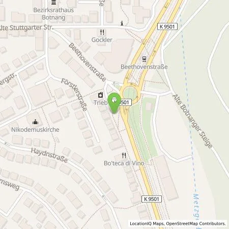 Standortübersicht der Tankstelle Stadtwerke Stuttgart GmbH in 70195 Stuttgart