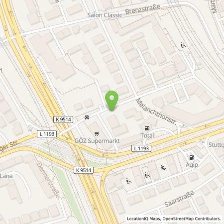 Standortübersicht der Tankstelle Stadtwerke Stuttgart GmbH in 70374 Stuttgart