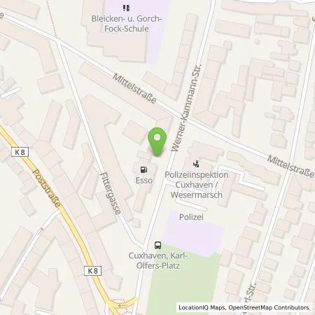 Standortübersicht der Tankstelle EWE Go GmbH in 27472 Cuxhaven