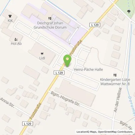 Standortübersicht der Tankstelle EWE Go GmbH in 27639 Dorum