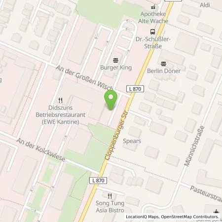 Standortübersicht der Tankstelle EWE Go GmbH in 26133 Oldenburg