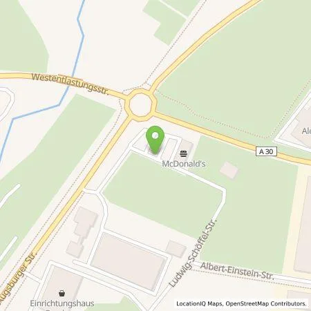 Standortübersicht der Tankstelle EWE Go GmbH in 86830 Schwabmünchen