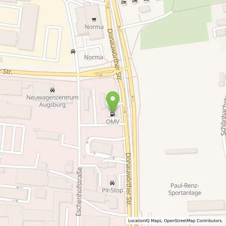 Standortübersicht der Tankstelle EWE Go GmbH in 86154 Augsburg