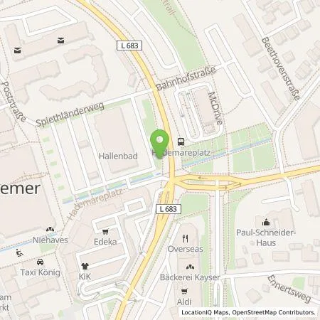 Standortübersicht der Tankstelle EWE Go GmbH in 58675 Hemer