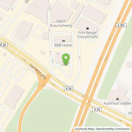 Standortübersicht der Tankstelle EWE Go GmbH in 38112 Braunschweig