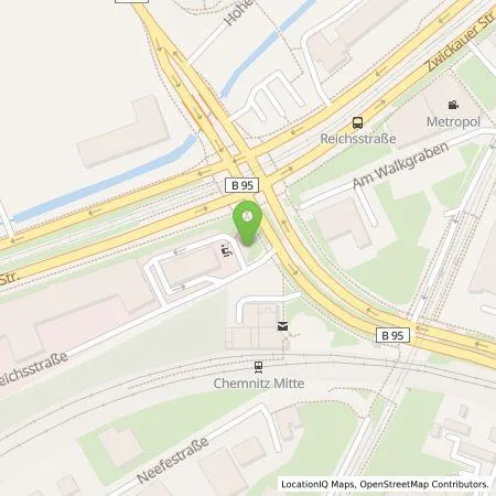 Standortübersicht der Tankstelle EWE Go GmbH in 09112 Chemnitz