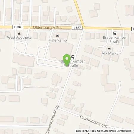 Standortübersicht der Tankstelle EWE Go GmbH in 27753 Delmenhorst