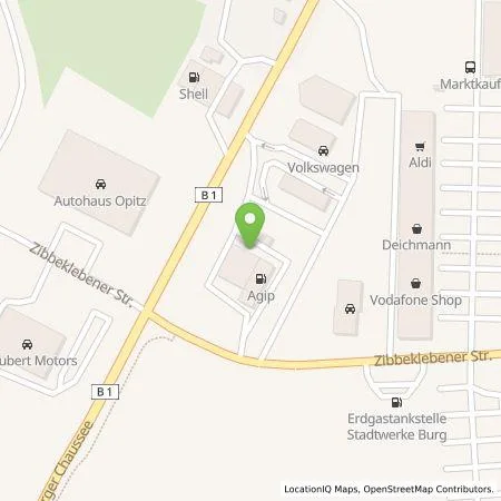 Standortübersicht der Tankstelle EWE Go GmbH in 39288 Burg