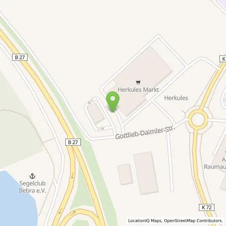 Standortübersicht der Tankstelle EWE Go GmbH in 36179 Bebra