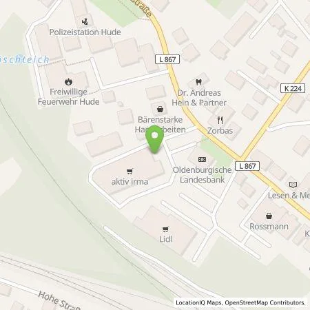 Standortübersicht der Tankstelle EWE Go GmbH in 27798 Hude (Oldenburg)