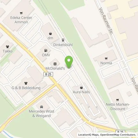 Standortübersicht der Tankstelle EWE Go GmbH in 91550 Dinkelsbühl