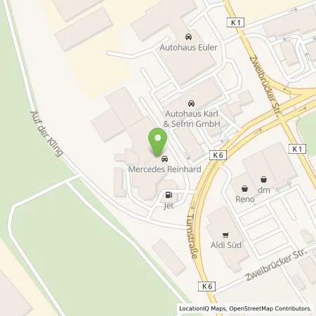 Standortübersicht der Tankstelle EWE Go GmbH in 66953 PIRMASENS