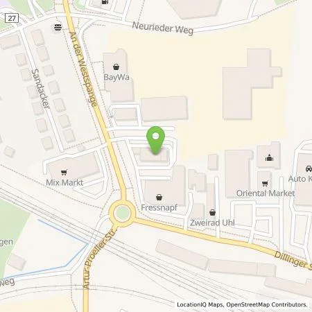 Standortübersicht der Tankstelle EWE Go GmbH in 86609 Donauwörth