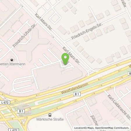 Standortübersicht der Tankstelle Dortmunder Energie- und Wasserversorgung GmbH in 44141 Dortmund