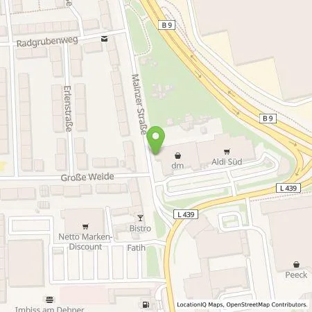 Standortübersicht der Tankstelle EnBW mobility+ AG und Co.KG in 67547 Worms