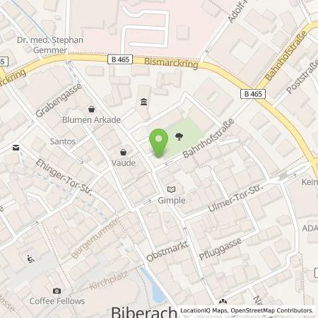 Standortübersicht der Tankstelle EnBW mobility+ AG und Co.KG in 88400 Biberach