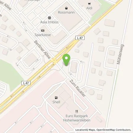 Standortübersicht der Tankstelle EnBW mobility+ AG und Co.KG in 39326 Hohenwarsleben