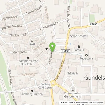 Standortübersicht der Tankstelle EnBW mobility+ AG und Co.KG in 74831 Gundelsheim