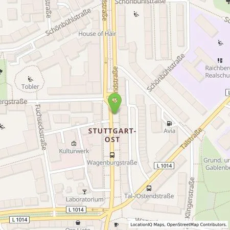 Standortübersicht der Tankstelle EnBW mobility+ AG und Co.KG in 70188 Stuttgart