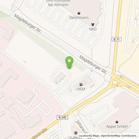 Standortübersicht der Tankstelle EnBW mobility+ AG und Co.KG in 39340 Haldensleben