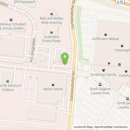 Standortübersicht der Tankstelle EnBW mobility+ AG und Co.KG in 03051 Cottbus